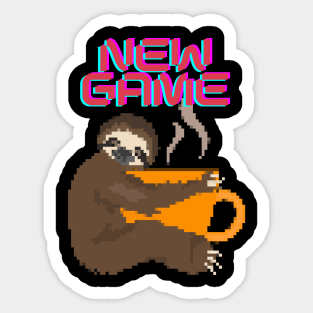 New game, pixeled sloth Sticker